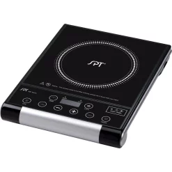 Food Warmers SPT Single Burner 15 In. Black Radiant Hot Plate With Temperature Control