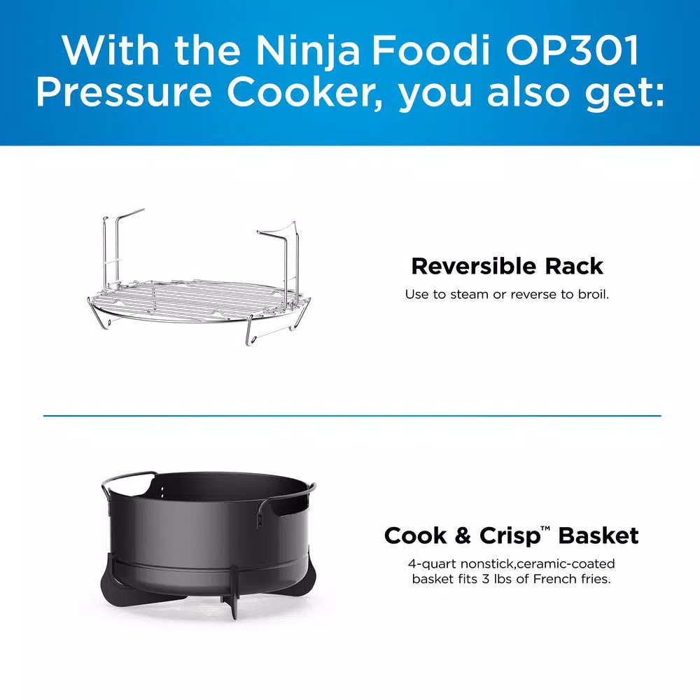 Cookers NINJA Foodi 6.5 Qt. Black Stainless Electric Pressure Cooker With Tender Crisp Technology - Image 4