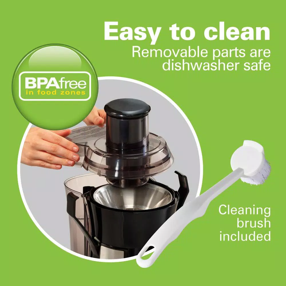 Juicers Hamilton Beach Big Mouth Pro 1 Qt. Black And Stainless Steel Juice Extractor - Image 5