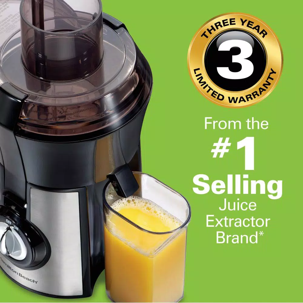 Juicers Hamilton Beach Big Mouth Pro 1 Qt. Black And Stainless Steel Juice Extractor - Image 4