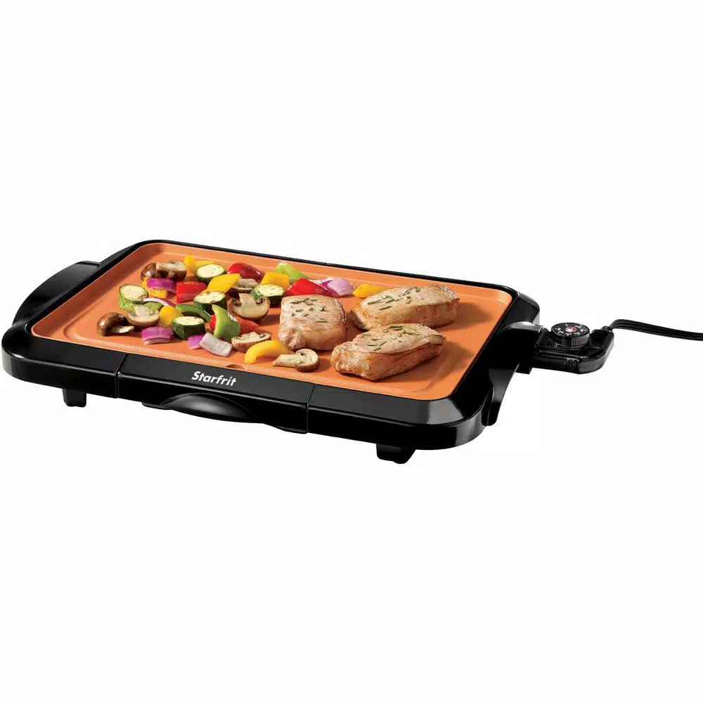 Electric Skillets & Indoor Grills Starfrit Eco 176 Sq. In. Copper Electric Griddle - Image 3