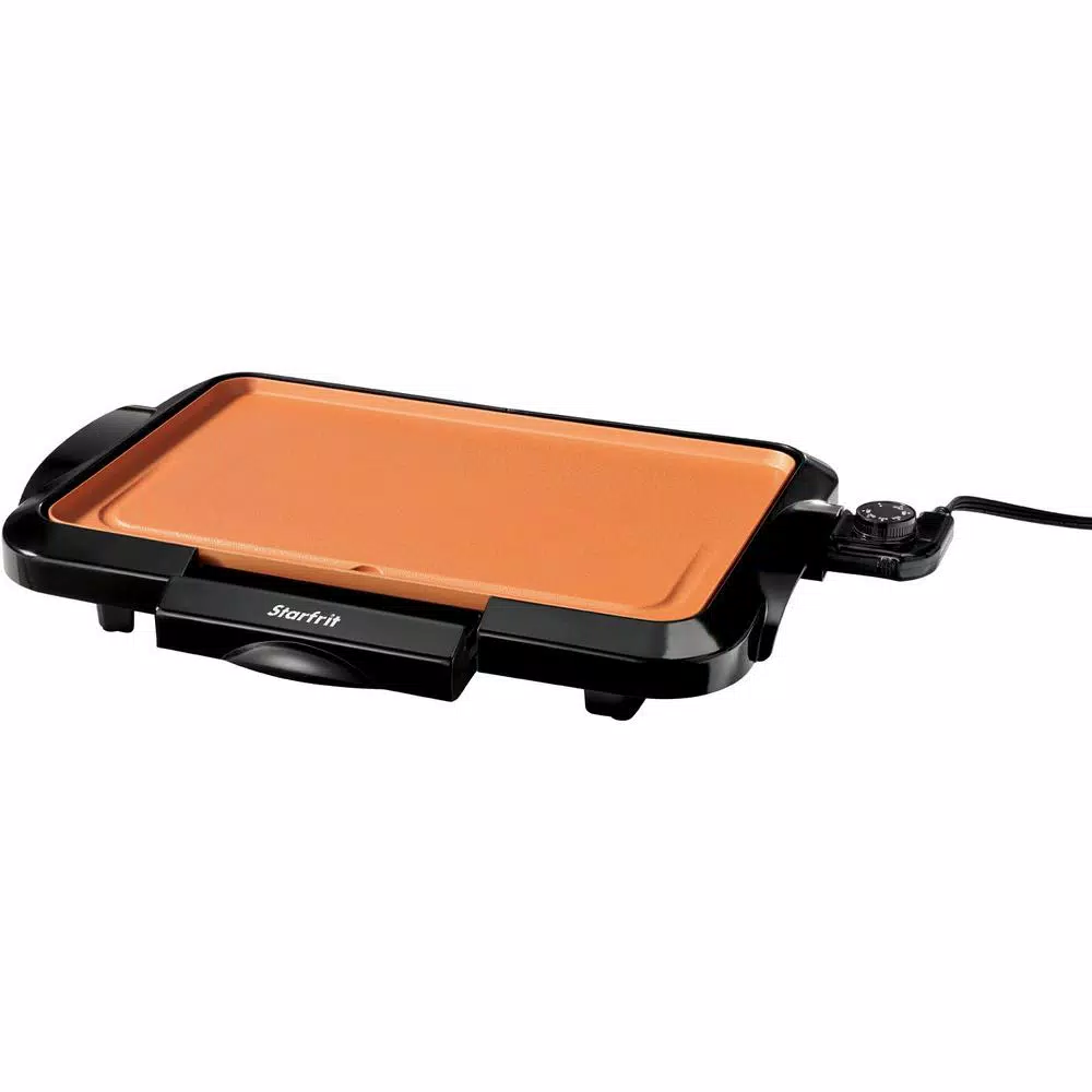 Electric Skillets & Indoor Grills Starfrit Eco 176 Sq. In. Copper Electric Griddle - Image 2
