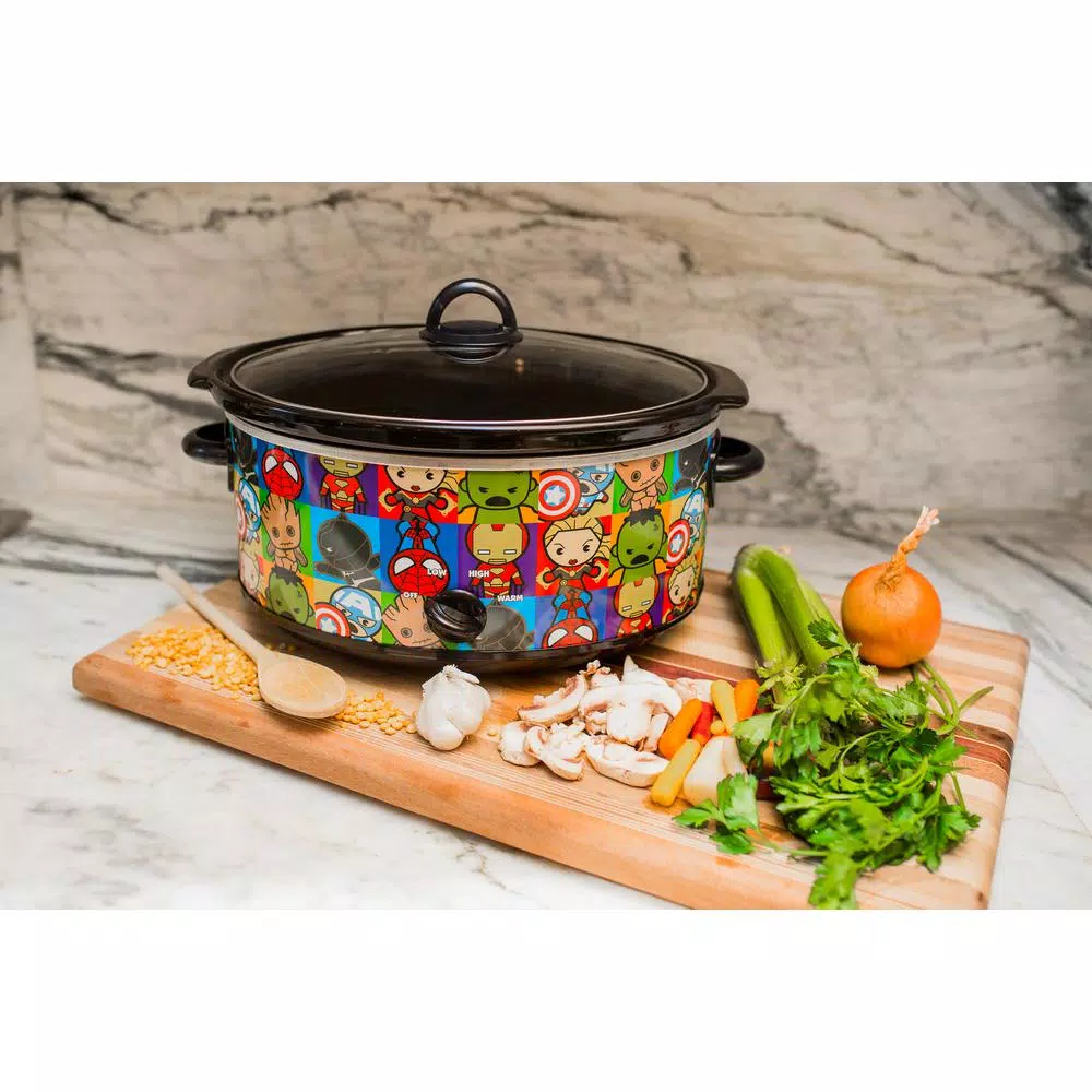 Cookers Uncanny Brands Marvel Kawaii 7qt. Slow Cooker Black - Image 7