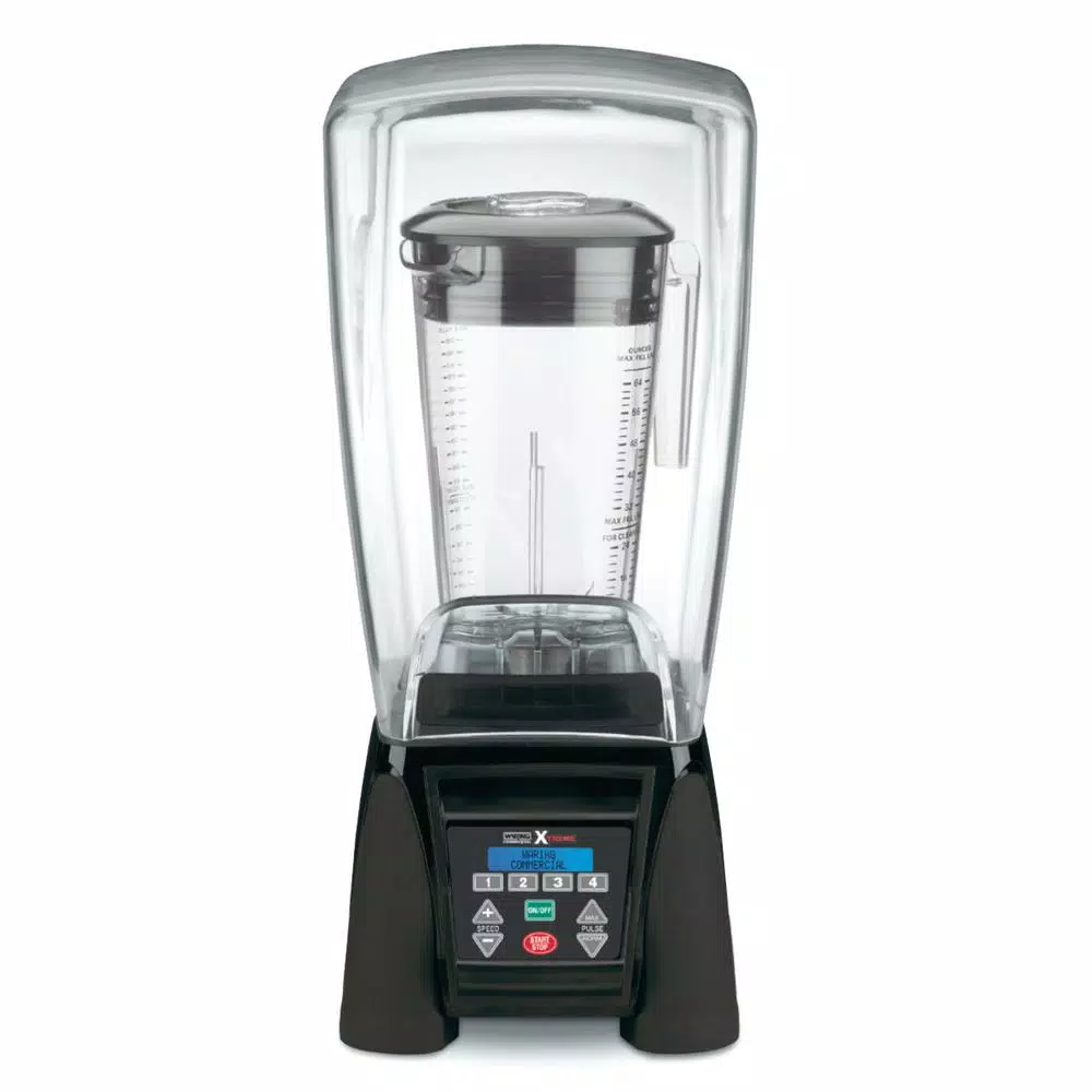 Blenders Waring Commercial Xtreme 64 Oz. 10-Speed Clear Blender Black With 3.5 HP, LCD Display, Programmable & Sound Enclosure