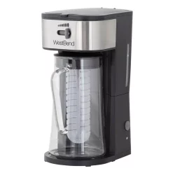 Coffee Makers West Bend 2.75 Qt. Black Iced Tea Or Iced Coffee Maker 10-Cups Includes Infusion Tube To Customize Flavor Features Auto Shut-Off