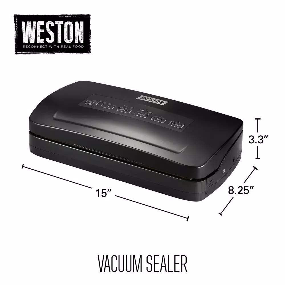 Food Processing Weston Black Food Vacuum Sealer With Roll Storage And Bag Cutter - Image 2