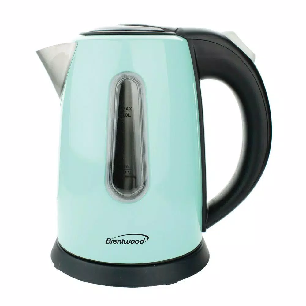 Electric Kettles Brentwood Appliances 4-Cup Blue Stainless Steel Cordless Electric Kettle