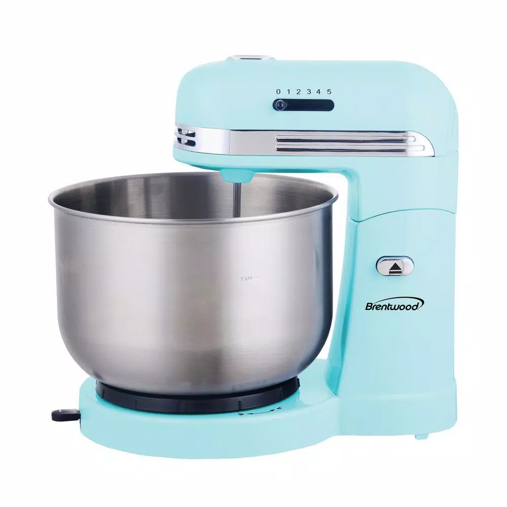 Mixers Brentwood Appliances 3 Qt. 5-Speed Blue With Stainless Steel Mixing Bowl Stand Mixer - Image 2