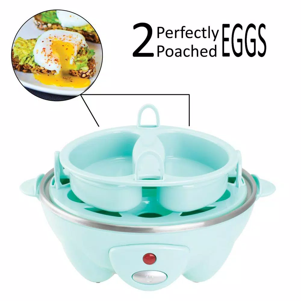 Egg Cookers Brentwood 7-Egg Blue Electric Egg Cooker With Auto Shutoff - Image 2