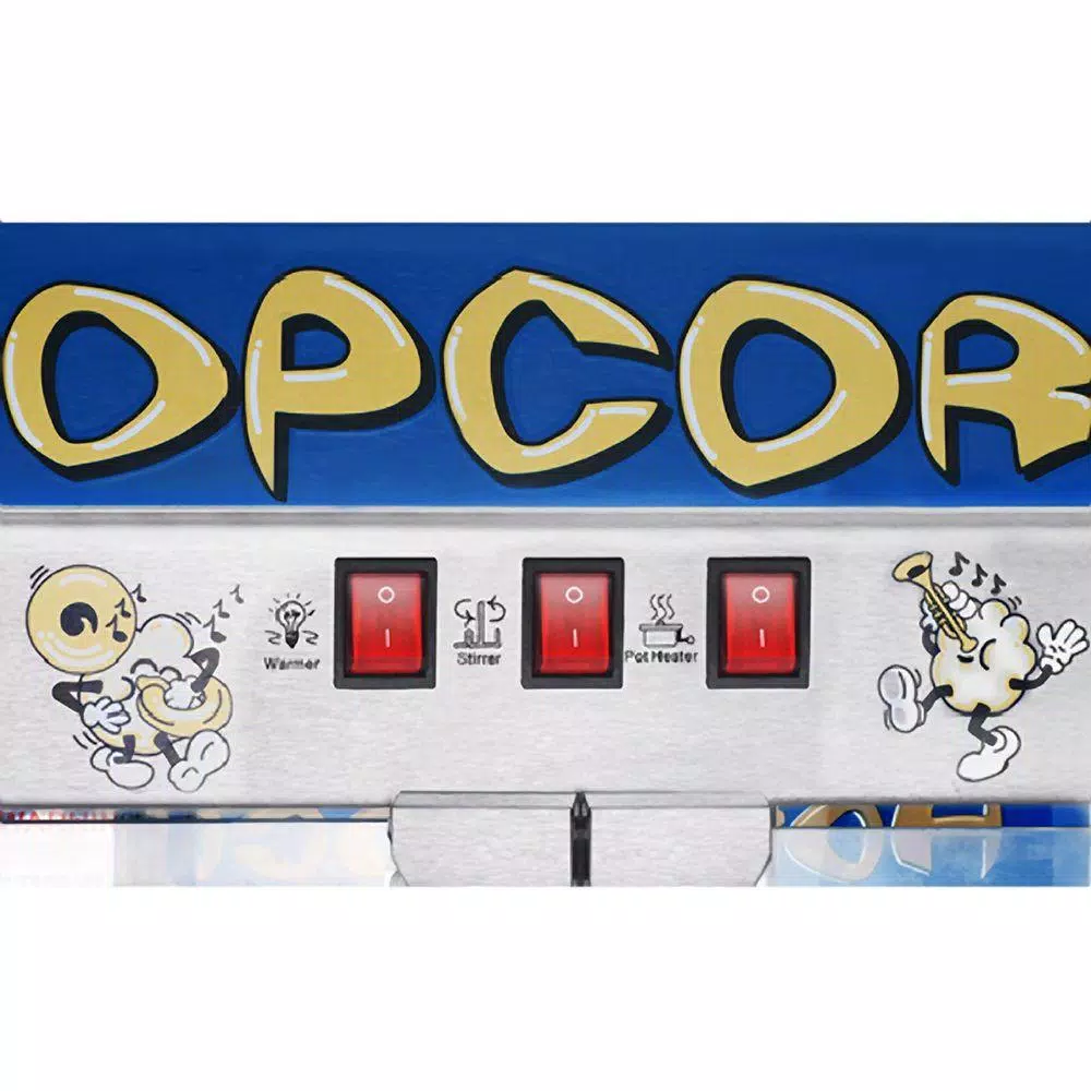 Popcorn Machines Great Northern Pop Heaven 12 Oz. Blue Countertop Popcorn Machine - Image 4