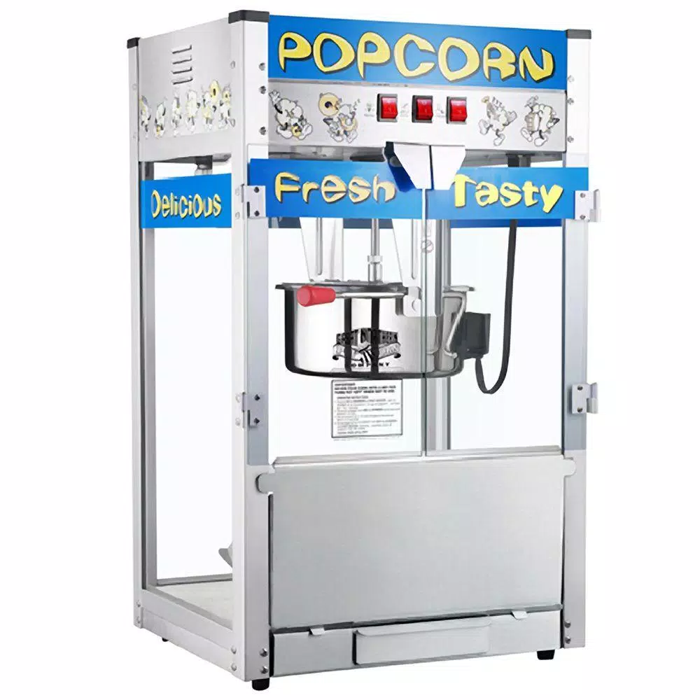 Popcorn Machines Great Northern Pop Heaven 12 Oz. Blue Countertop Popcorn Machine - Image 2