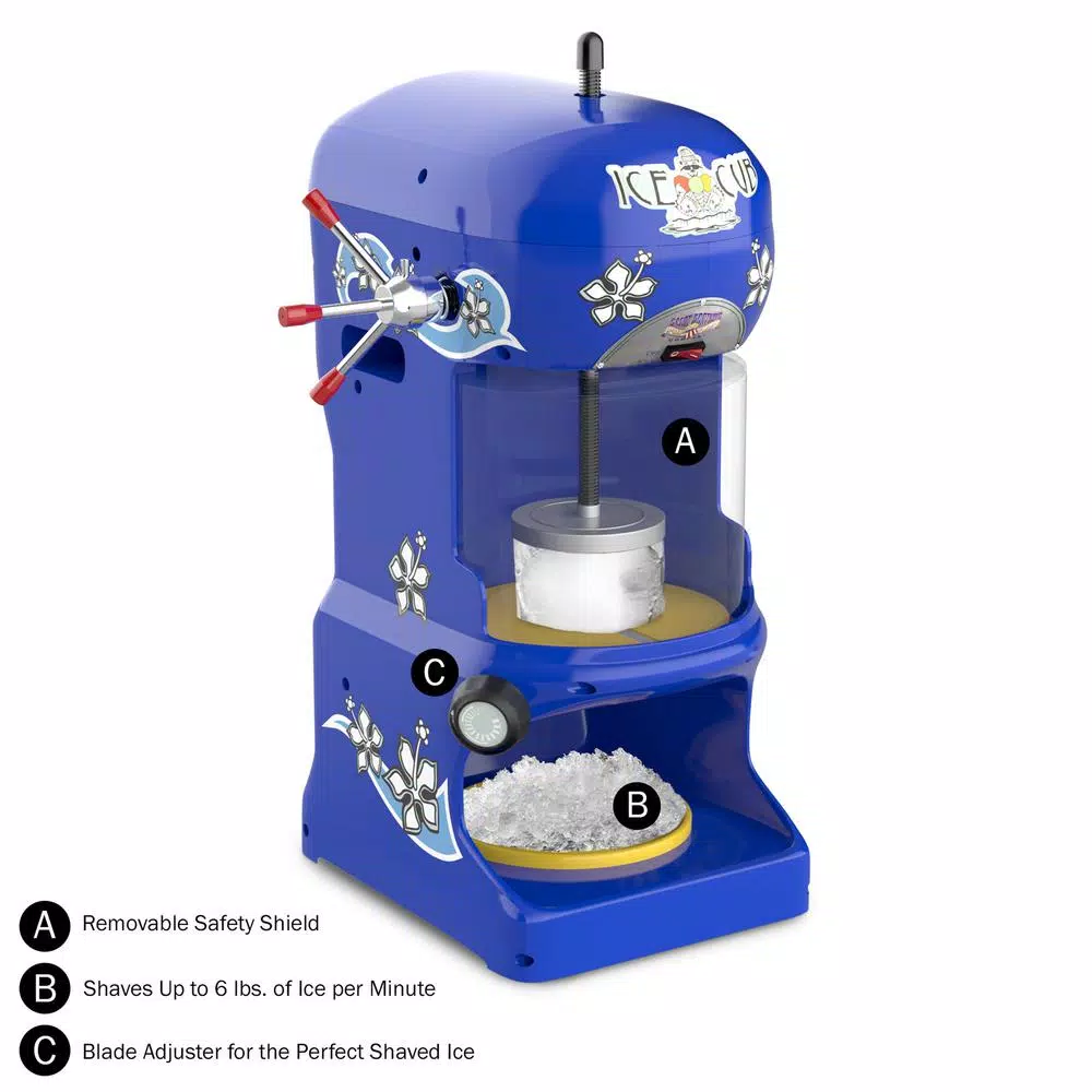 Dessert Makers Great Northern 24 Oz. In Blue Ice Cub Shaved Ice Machine - Image 3