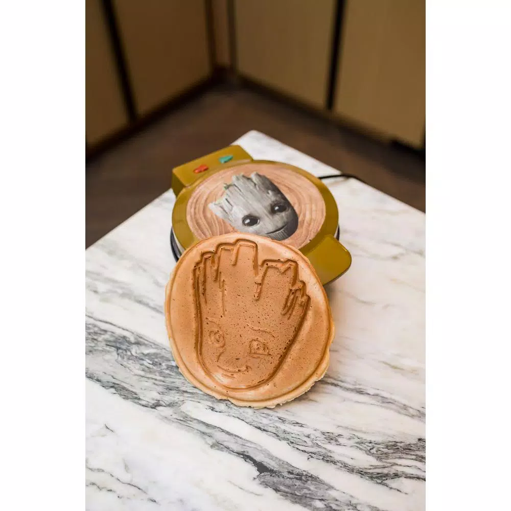 Electric Skillets & Indoor Grills Uncanny Brands Marvel Movie Groot Waffle Brown Maker - Image 4