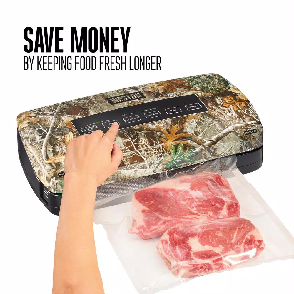 Food Processing Weston Realtree Edge Camouflage Food Vacuum Sealer With Roll Storage And Bag Cutter - Image 5