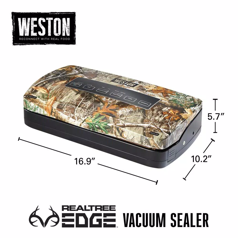 Food Processing Weston Realtree Edge Camouflage Food Vacuum Sealer With Roll Storage And Bag Cutter - Image 2