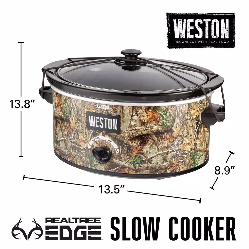 Cookers Weston Realtree Edge 5 Qt. Camouflage Slow Cooker With Lid Strap - Image 2