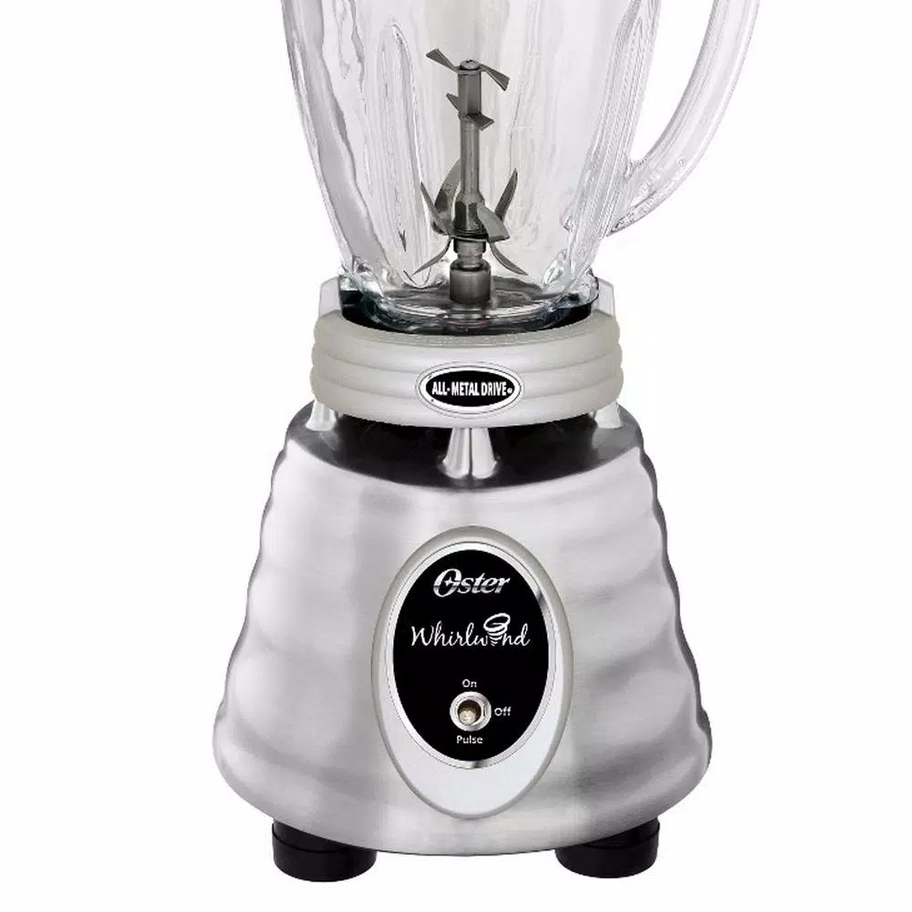 Blenders Oster Whirlwind Heritage Blend 48 Oz. 1000 Plus 2 Speed Blender In Chrome With Food Processor And Glass Blender Jar - Image 3