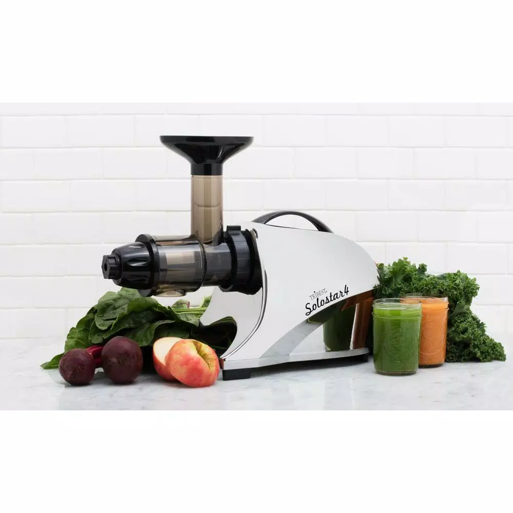 Juicers Tribest Solostar 4 16 Fl. Oz. Chrome Cold Press Juicer - Image 5