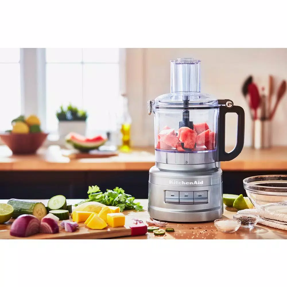 Food Processing KitchenAid 7-Cup 3-Speed Contour Silver Food Processor With Locking Lid - Image 5