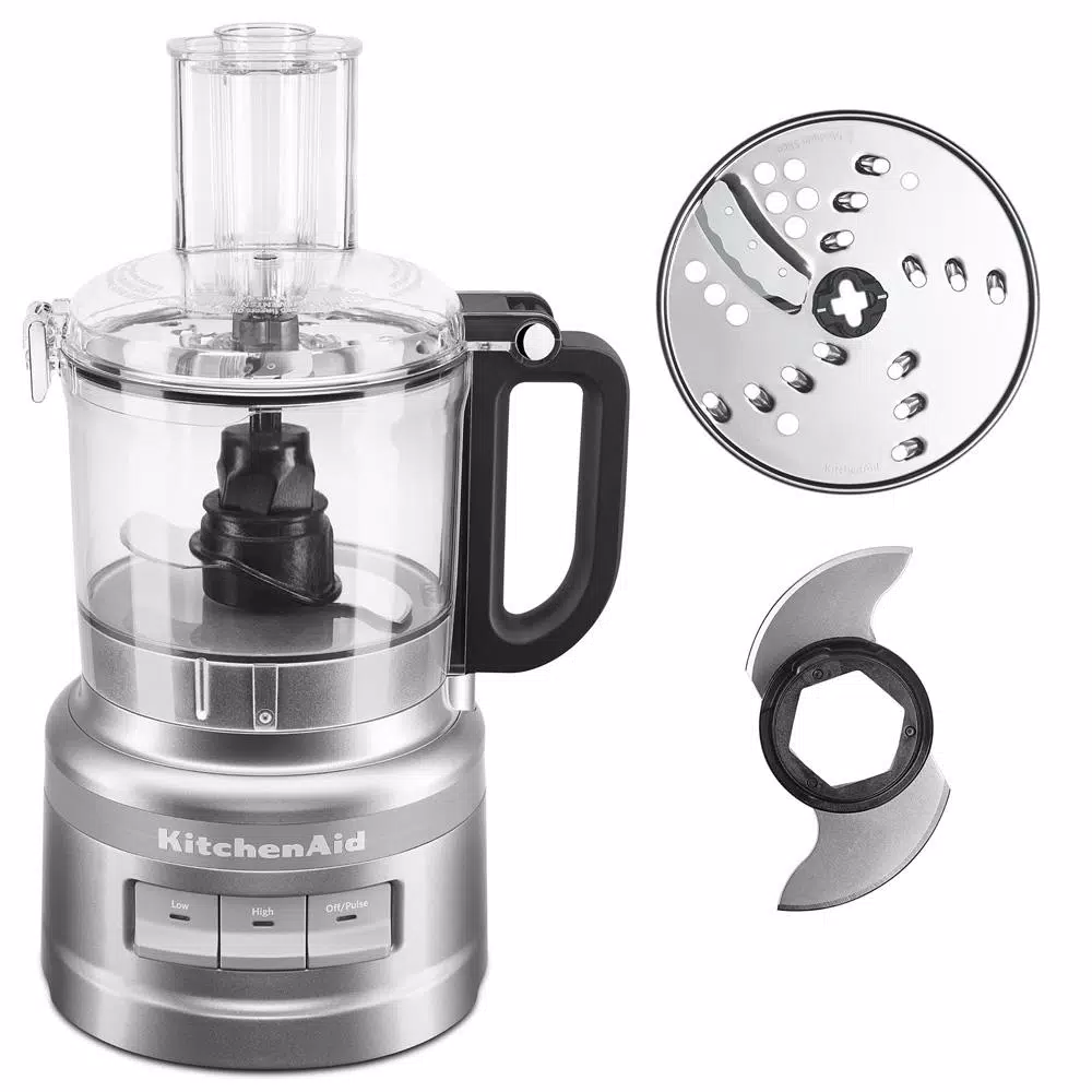 Food Processing KitchenAid 7-Cup 3-Speed Contour Silver Food Processor With Locking Lid