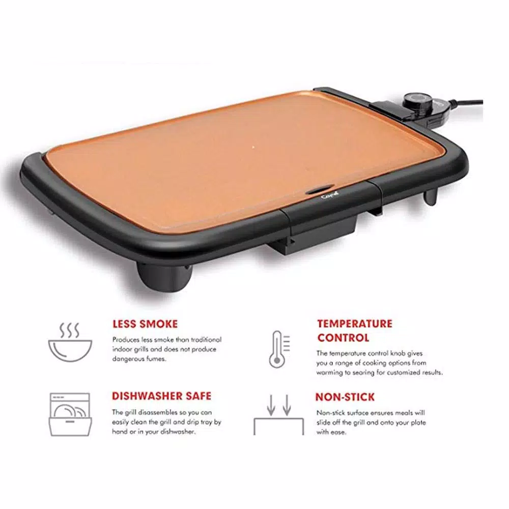 Electric Skillets & Indoor Grills Boyel Living Nonstick Electric Skillet, Cool-TouchElectric, 1200-Watts, (Copper) - Image 2