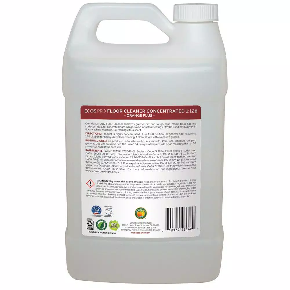 Floor Cleaning Products ECOS Pro 128 Oz. Orange Plus 1:128 Concentrate Floor Cleaner - Image 2