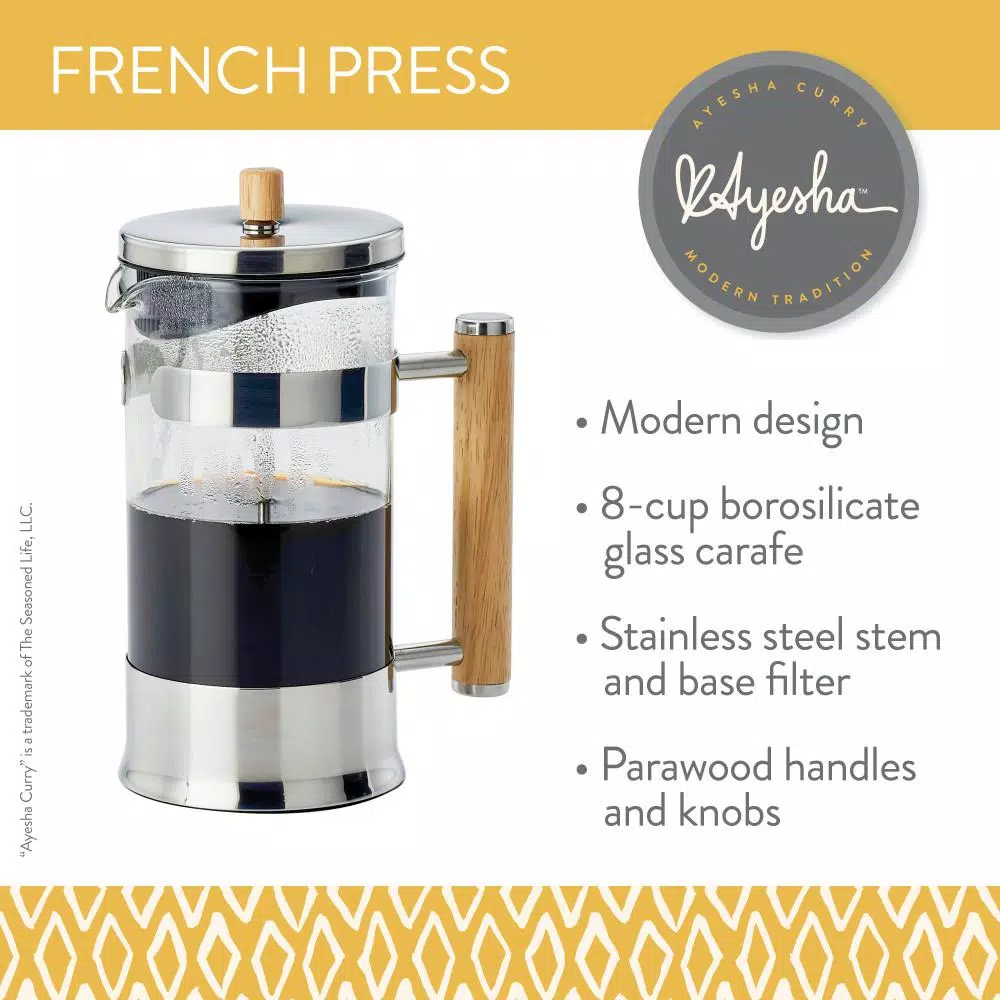 Coffee Makers Ayesha Curry 8-Cup Glass French Press - Image 3