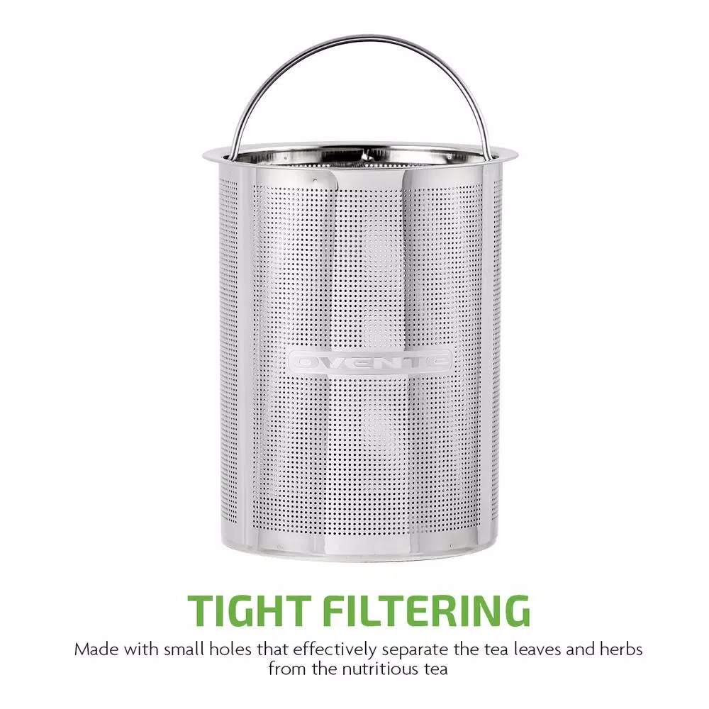 Electric Kettles Ovente 3.4-Cup Black Glass Tea Kettle With Tea Infuser For Loose-Leaf Tea, Compatible With KG612S (FGK27B) - Image 10