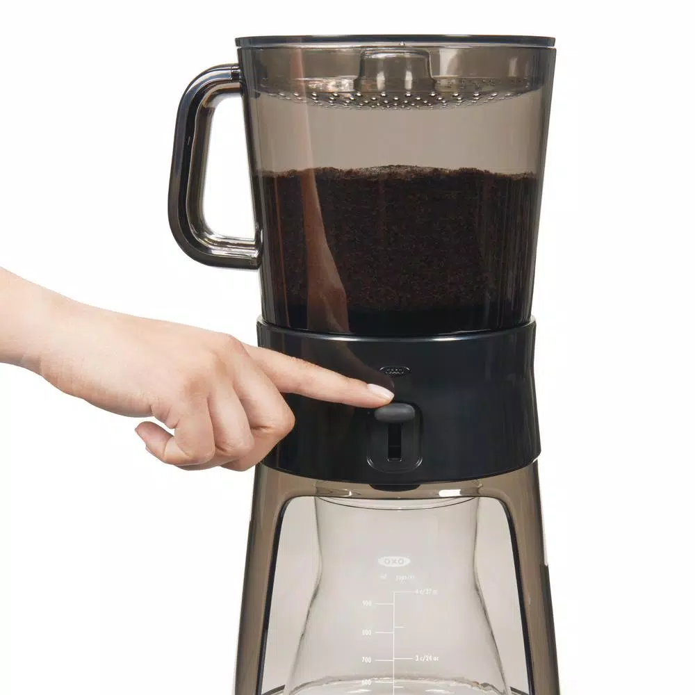 Coffee Makers OXO Good Grips 4-Cup Gray Cold Brew Drip Coffee Maker With Filter - Image 3
