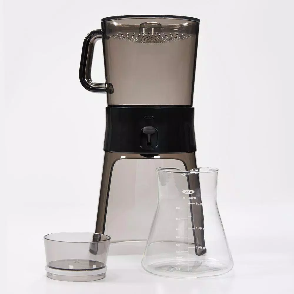 Coffee Makers OXO Good Grips 4-Cup Gray Cold Brew Drip Coffee Maker With Filter - Image 2