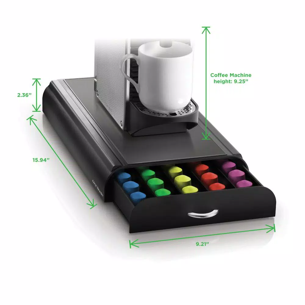 Coffee Makers Mind Reader Anchor 50-Capacity Black Nespresso Capsule Storage Drawer - Image 5