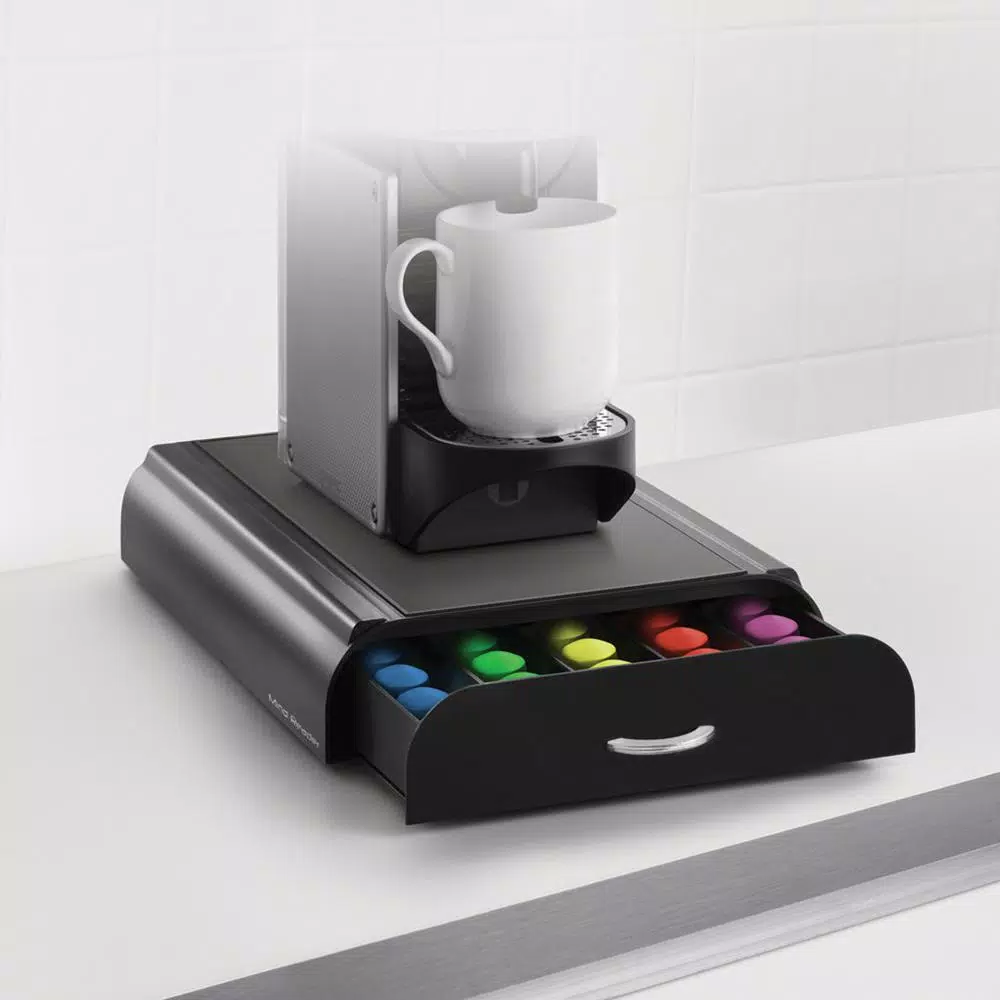 Coffee Makers Mind Reader Anchor 50-Capacity Black Nespresso Capsule Storage Drawer - Image 2