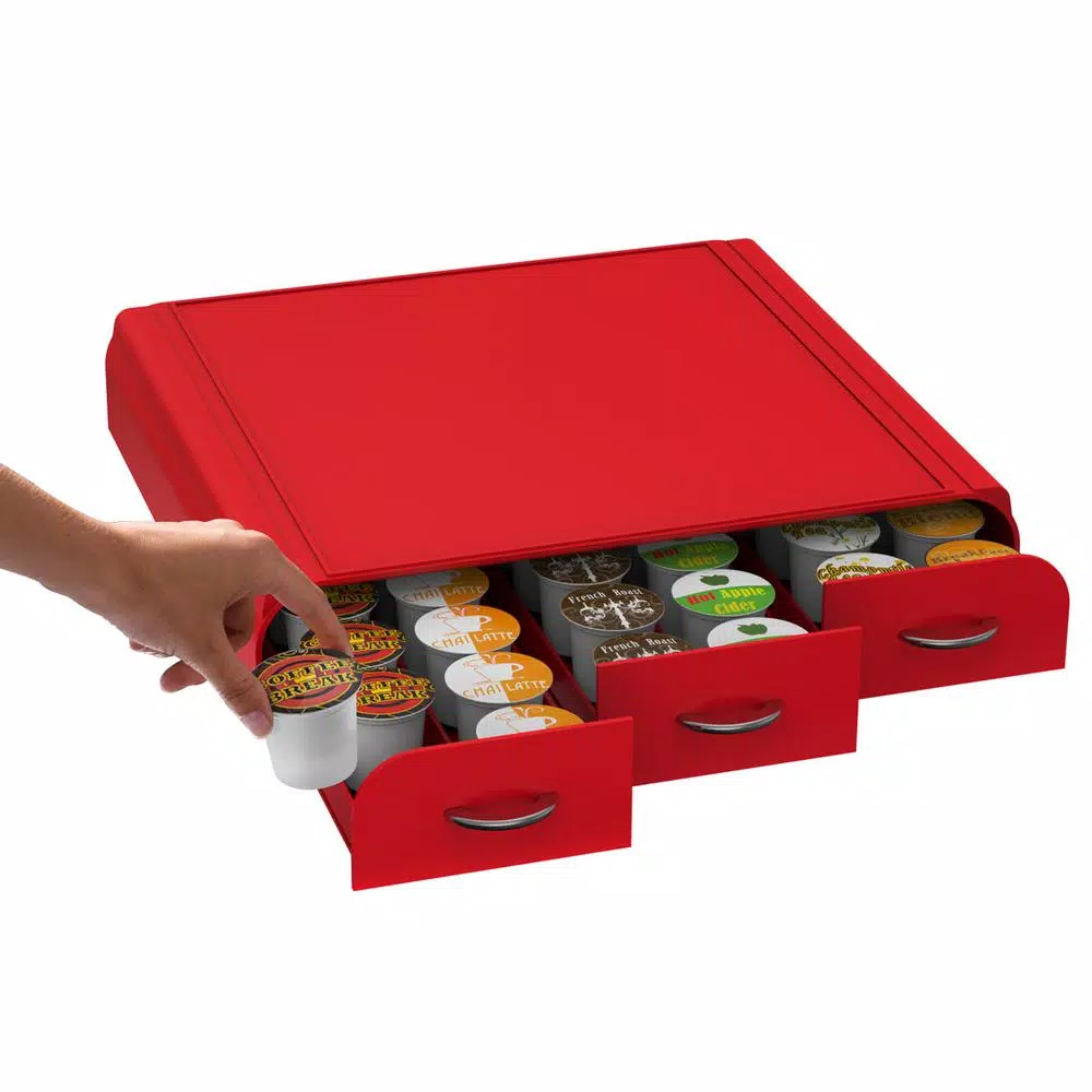 Coffee Makers Mind Reader Anchor 36-Capacity Red K-Cup Storage Drawer - Image 4