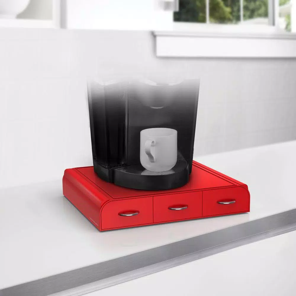 Coffee Makers Mind Reader Anchor 36-Capacity Red K-Cup Storage Drawer