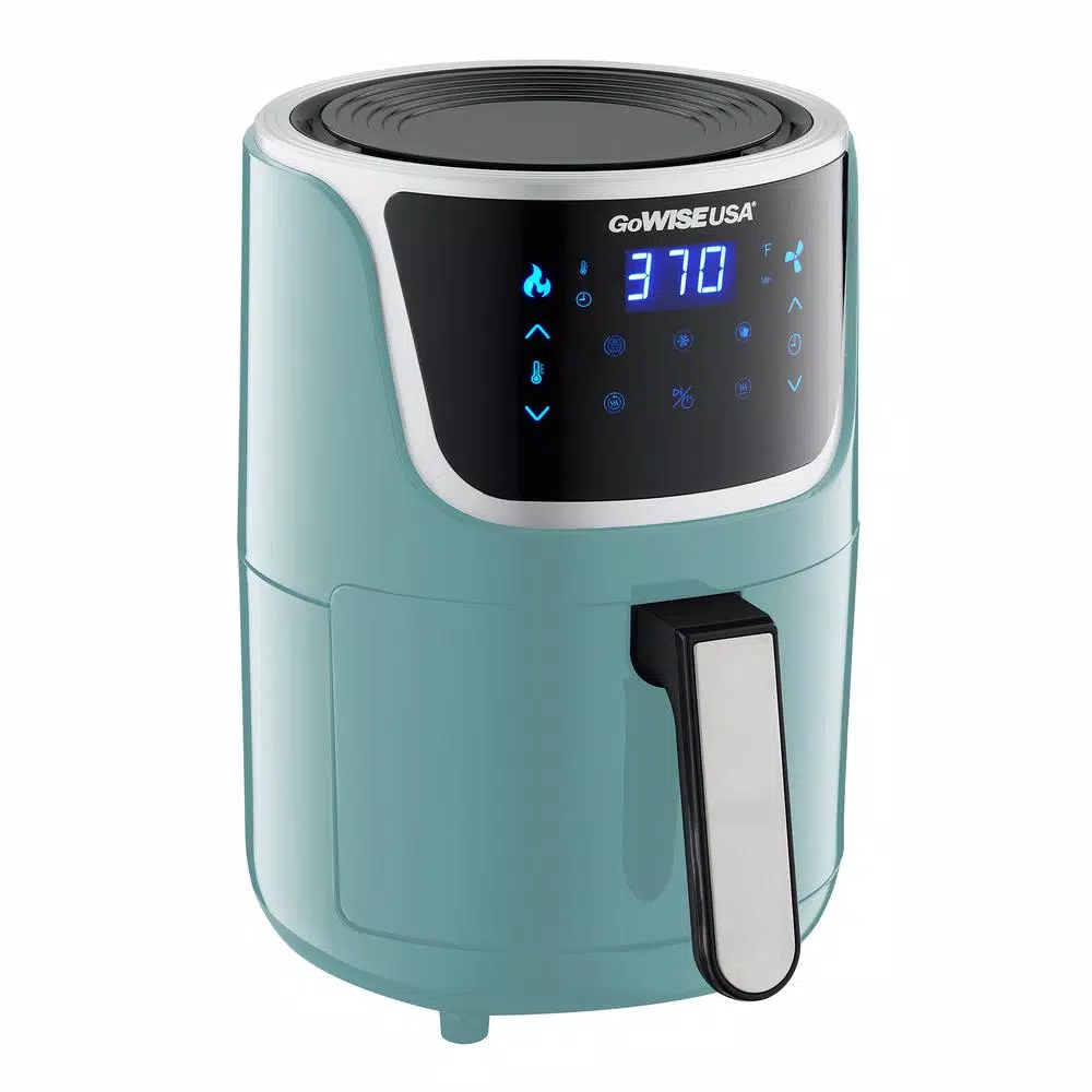 Air Fryers GoWISE USA 1. 7- Qt. , 2.0 Qt. Max Mint/Silver Electric Mini Air Fryer With Digital Touchscreen + Recipe Book - Image 4
