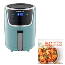 Air Fryers GoWISE USA 1. 7- Qt. , 2.0 Qt. Max Mint/Silver Electric Mini Air Fryer With Digital Touchscreen + Recipe Book