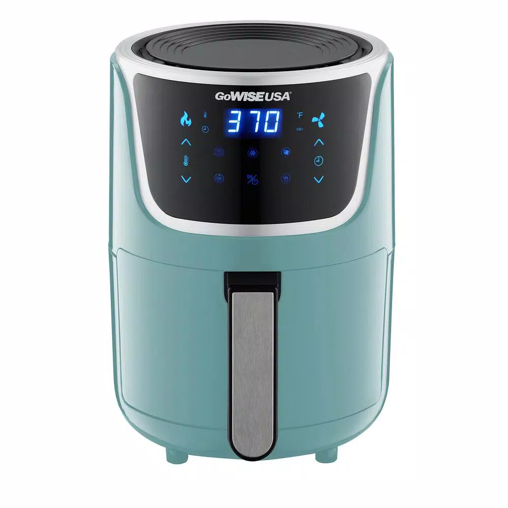 Air Fryers GoWISE USA 1. 7- Qt. , 2.0 Qt. Max Mint/Silver Electric Mini Air Fryer With Digital Touchscreen + Recipe Book - Image 5