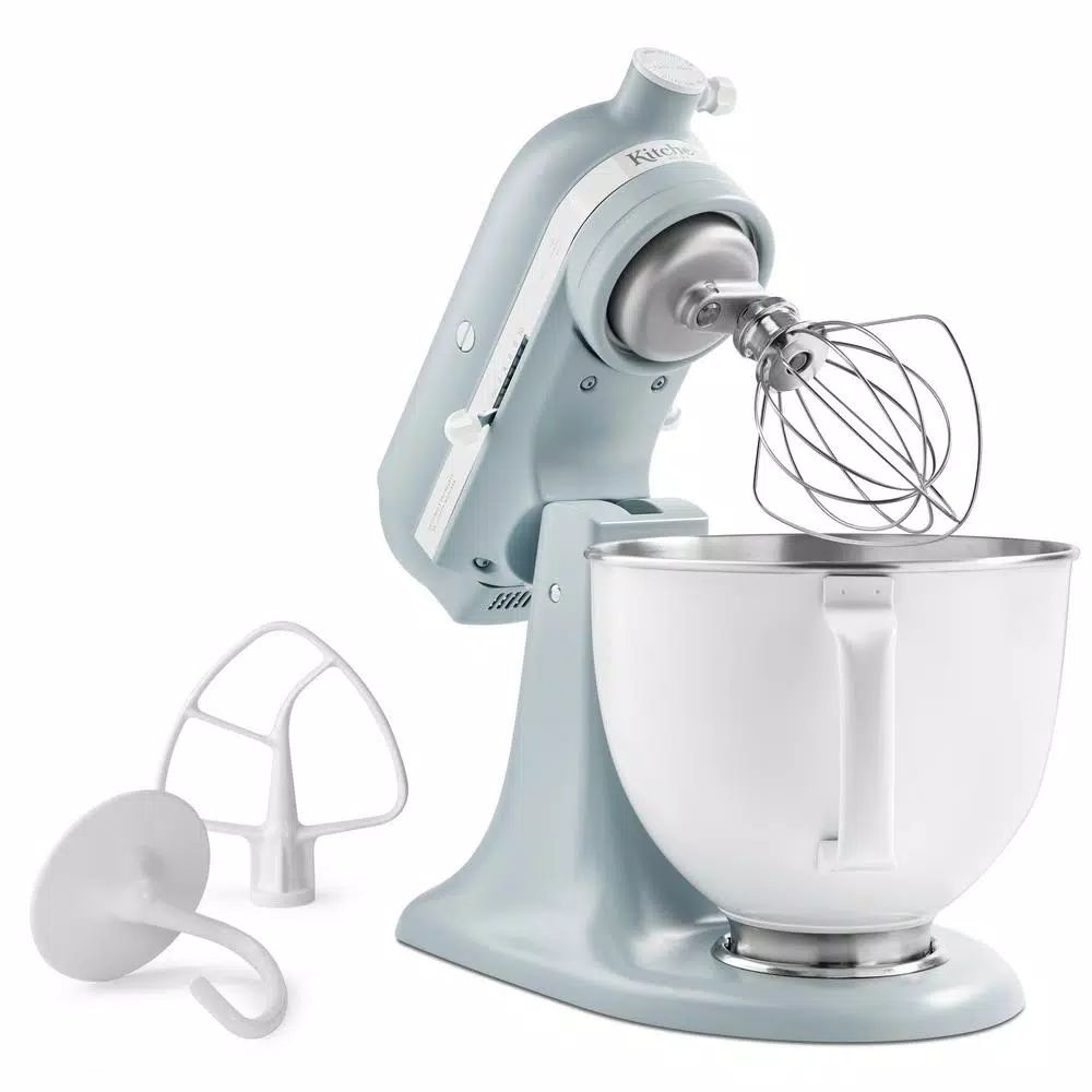 Mixers KitchenAid Limited Edition Heritage Artisan Series 5 Qt. 10-Speed Misty Blue Stand Mixer - Image 2