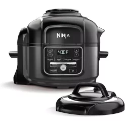 Air Fryers NINJA 5 Qt. Black Plastic Multi-Pots With Crisping Lid