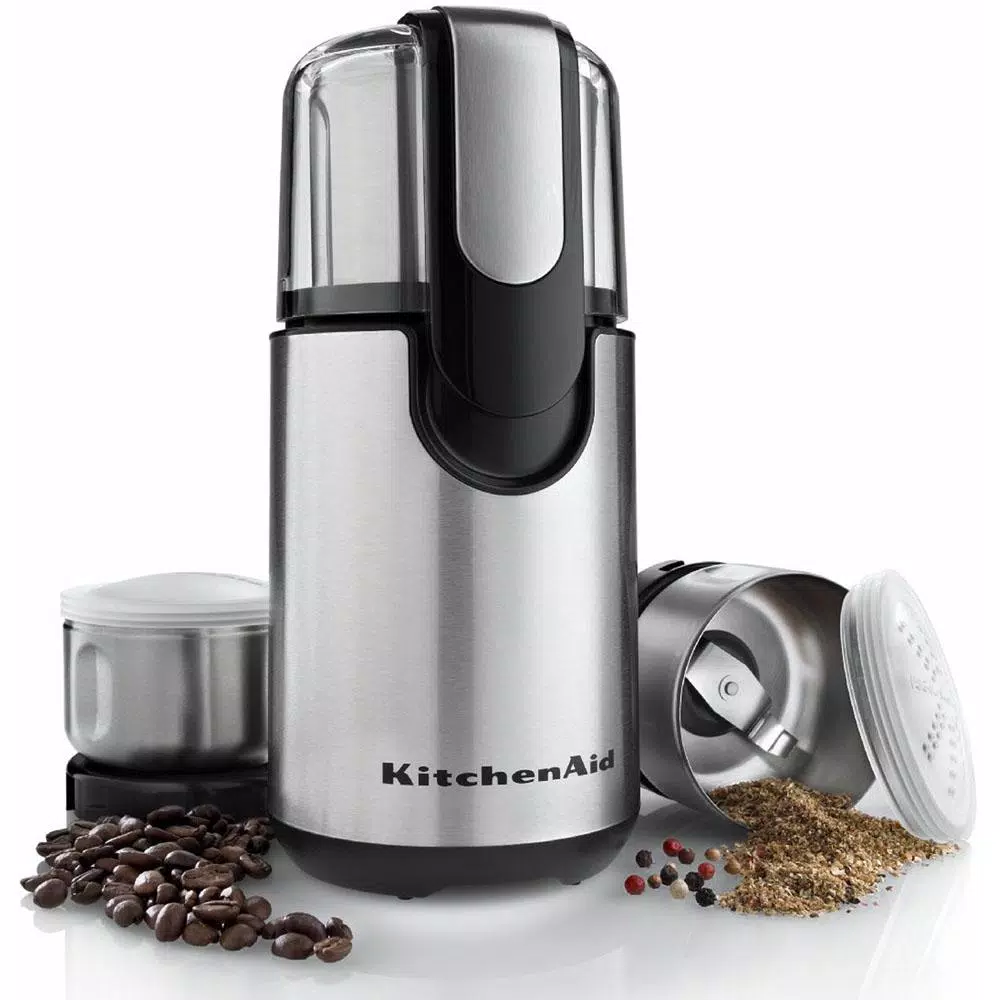 Coffee Makers KitchenAid One-Touch 4 Oz. Onyx Black Blade Coffee Grinder With Shaker Lid And Storage Lid - Image 3