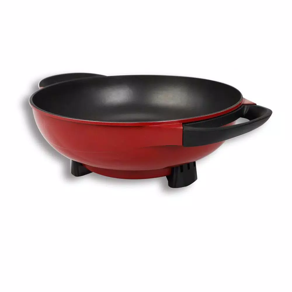 Electric Skillets & Indoor Grills Boyel Living 6.3 In. X 16.9 In. X 13 In. Red 1400-Watt Professional Non-Stick Copper Electric Skillet Jumbo