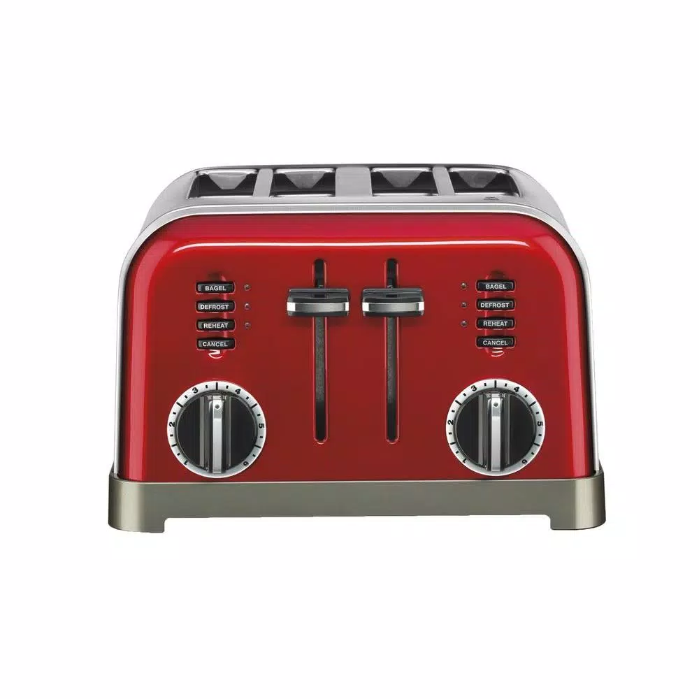 Toasters Cuisinart Classic Series 4-Slice Red Wide Slot Toaster With Crumb Tray
