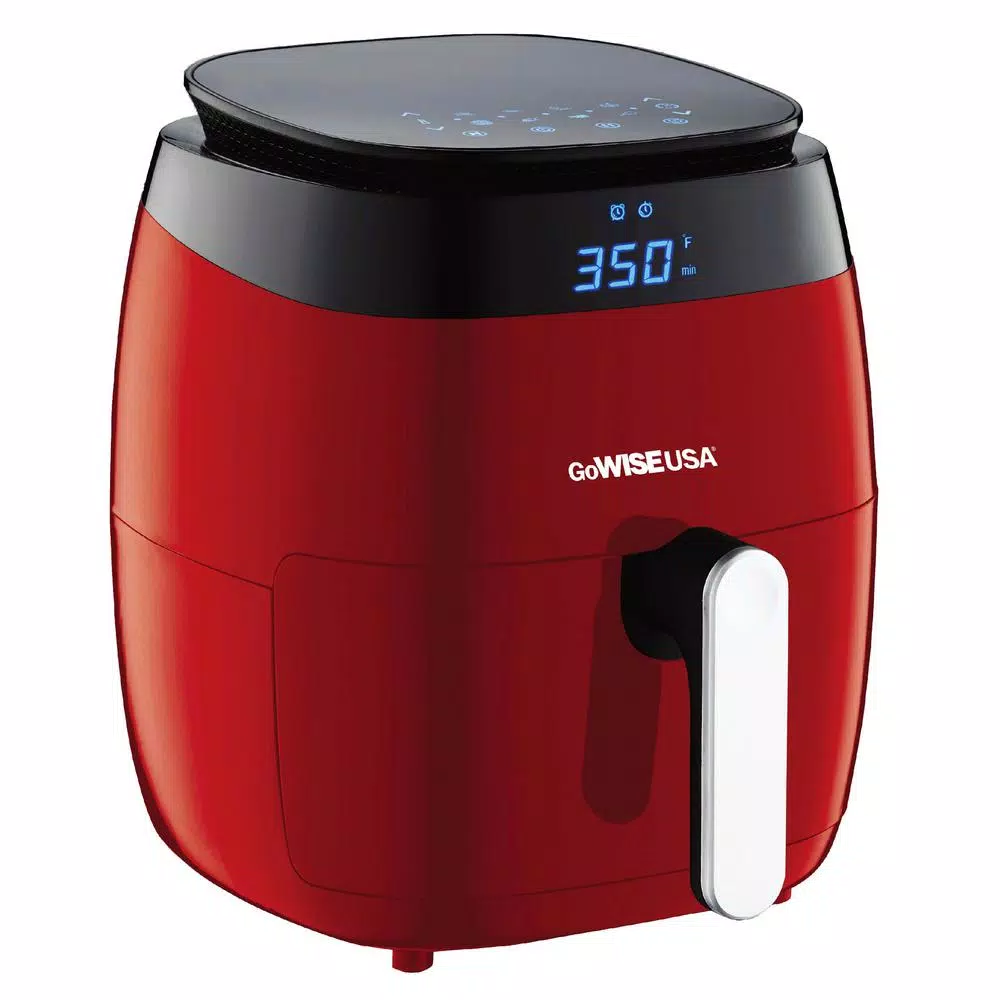 Air Fryers GoWISE USA 5 Qt. Red Air Fryer With Duo Touchscreen Display - Image 2