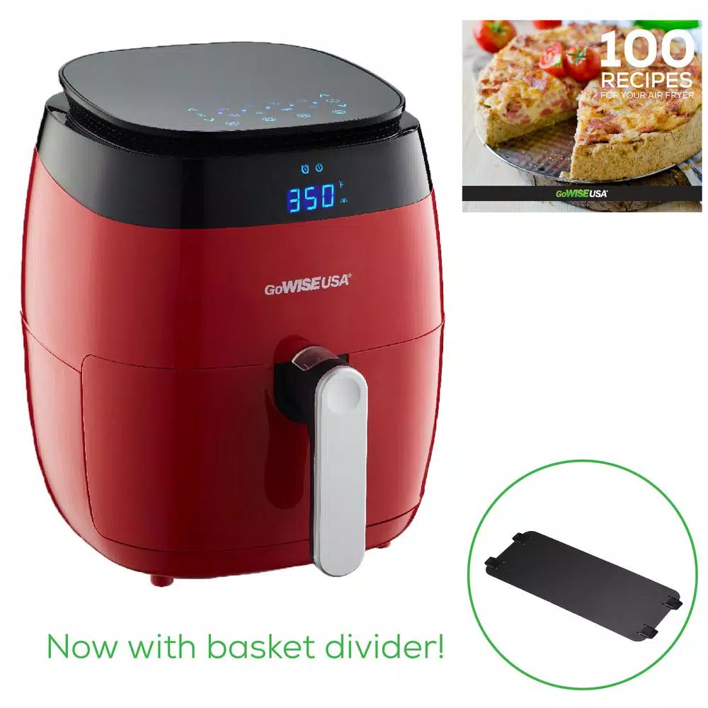Air Fryers GoWISE USA 5 Qt. Red Air Fryer With Duo Touchscreen Display - Image 6