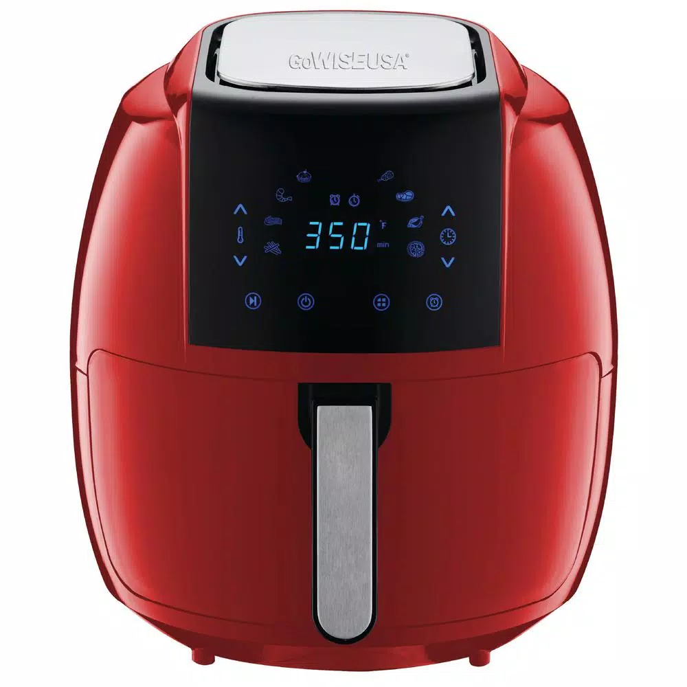 Air Fryers GoWISE USA 8-in-1 7.0 Qt. Red Electric Air Fryer With Recipe Book