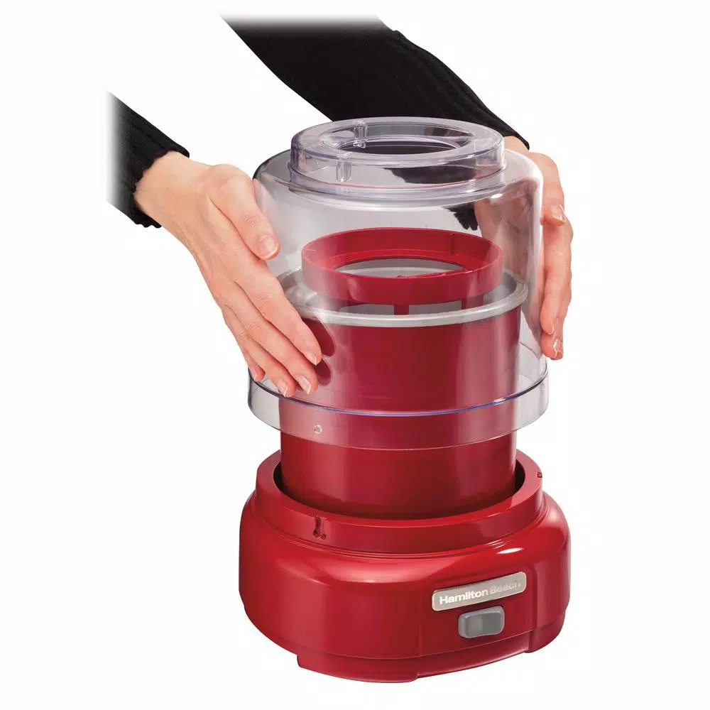 Dessert Makers Hamilton Beach 1.5 Qt. Red Ice Cream Maker - Image 4