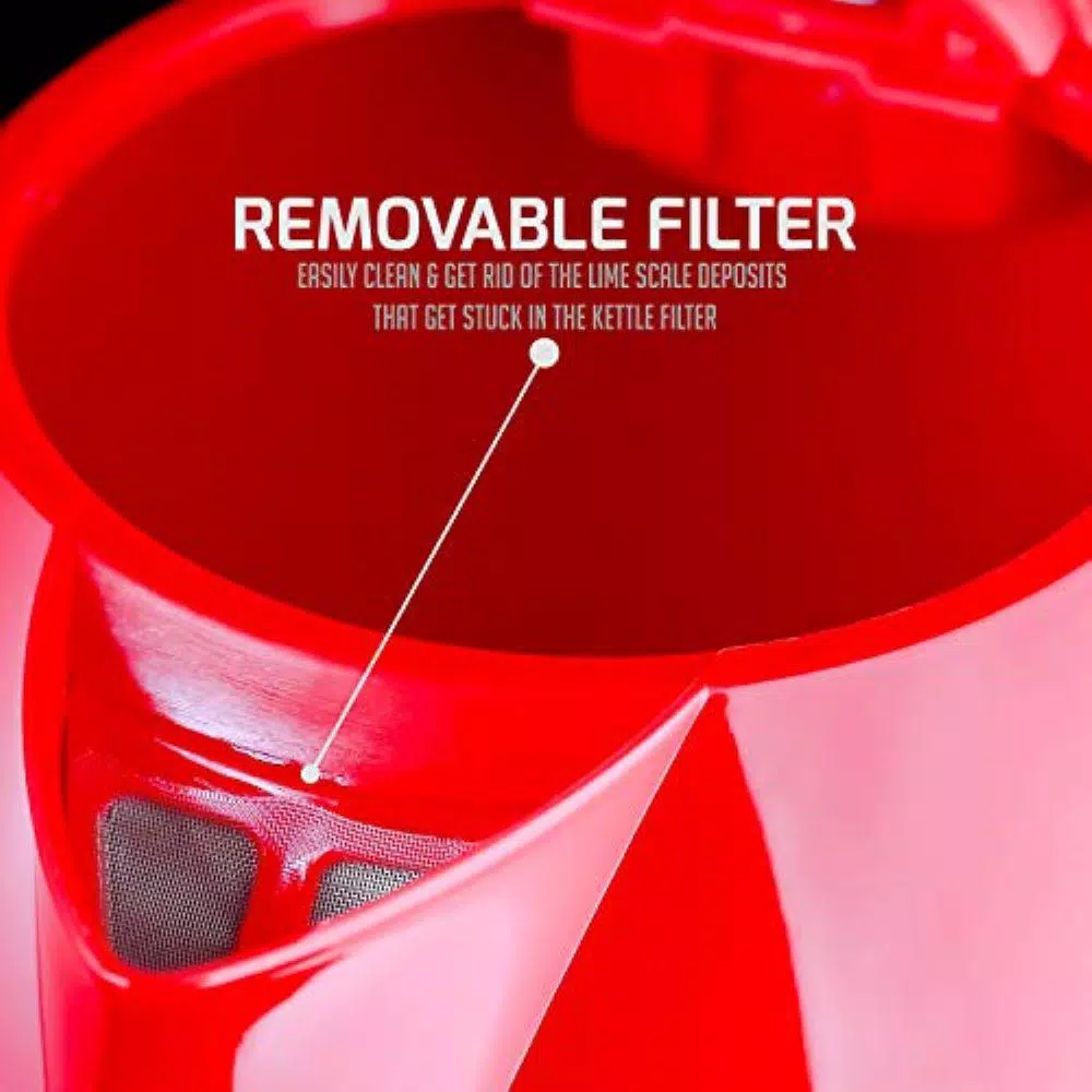 Electric Kettles Ovente KP72R 7-Cup Red BPA Free Electric Kettle With Auto Shut-Off And Boil-Dry Protection - Image 4