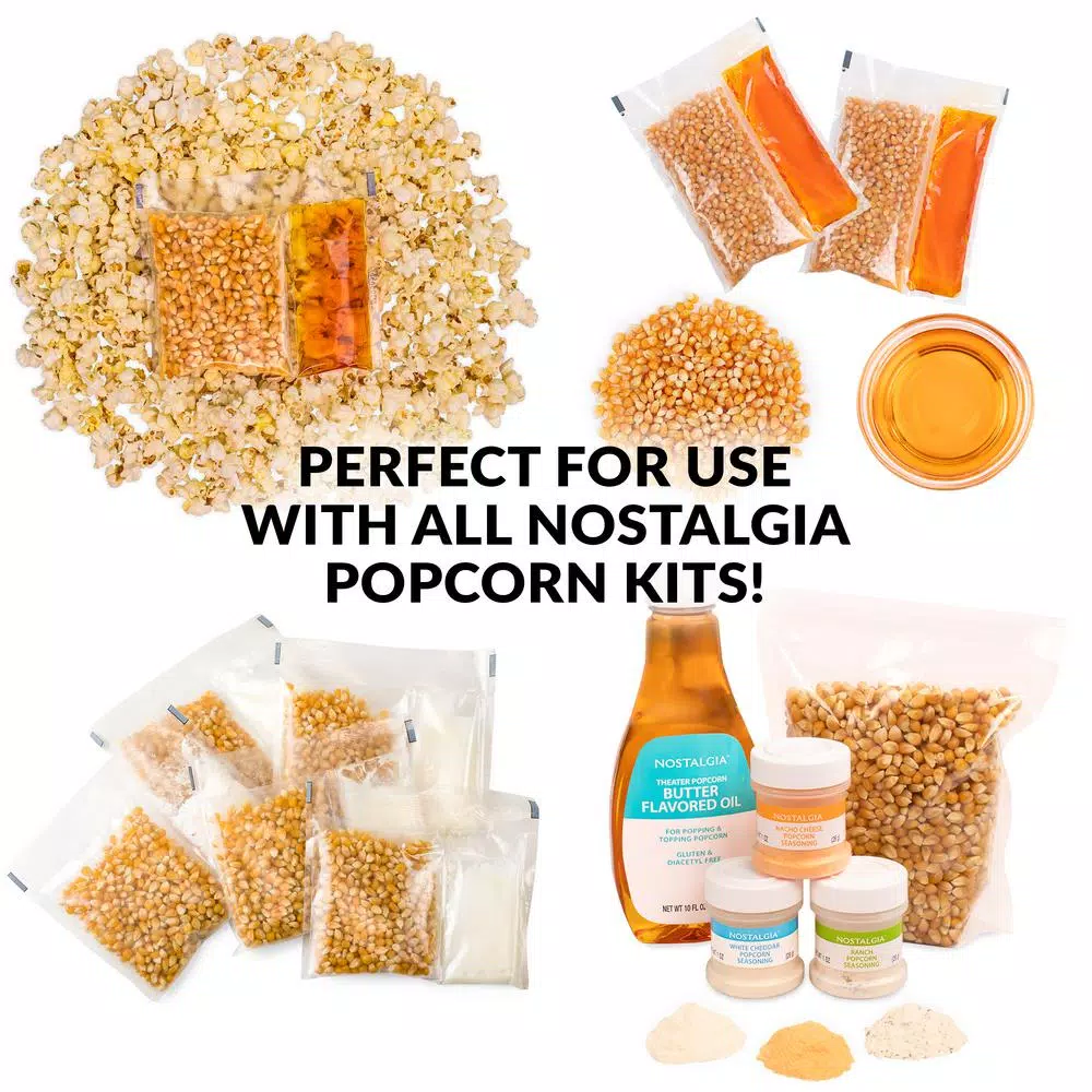 Popcorn Machines Nostalgia 380 W 2.5 Oz. Red Hot Air Popcorn Cart With Easy Mobility - Image 6