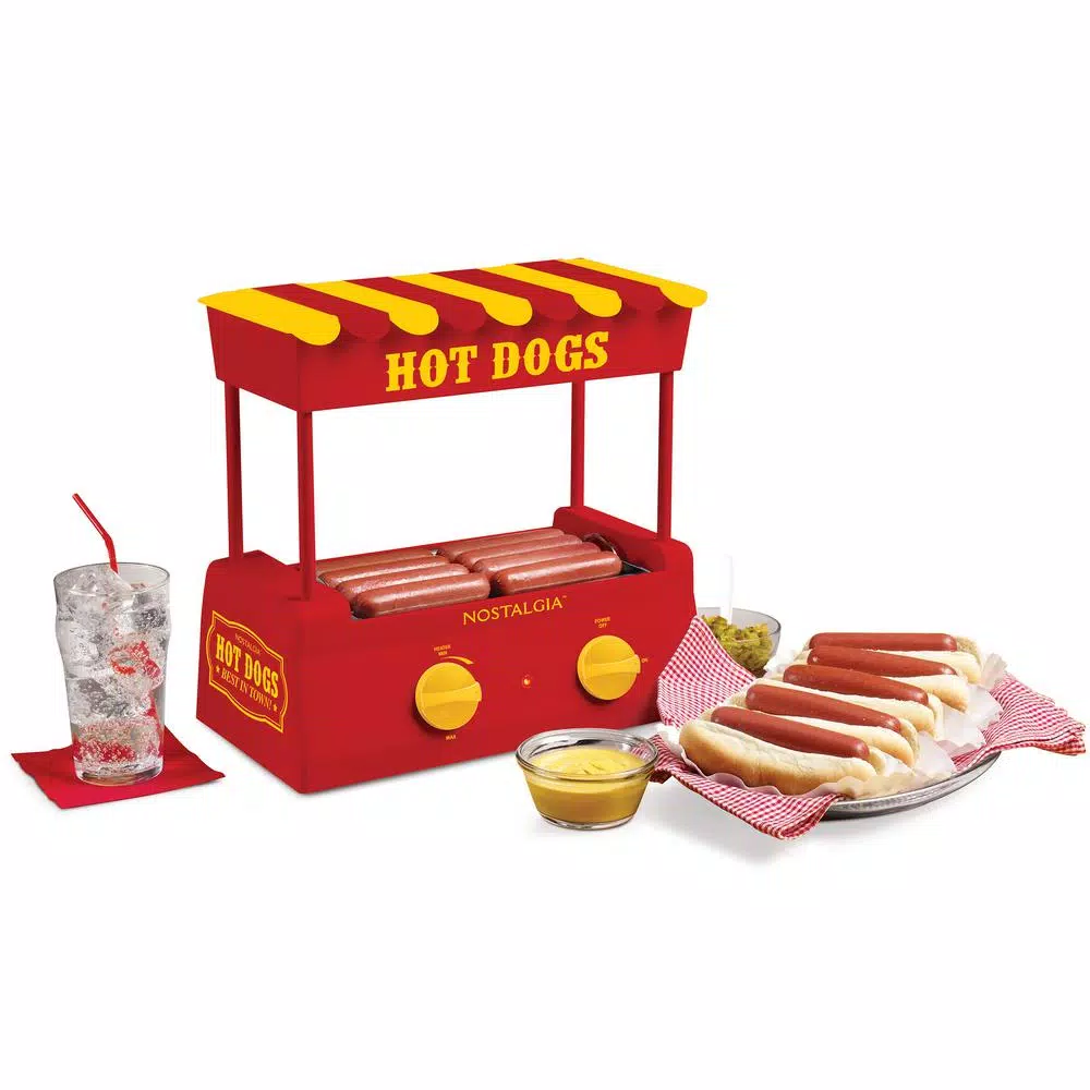 Electric Skillets & Indoor Grills Nostalgia Red 8-Hot Dog Roller And 6-Bun Warmer - Image 9