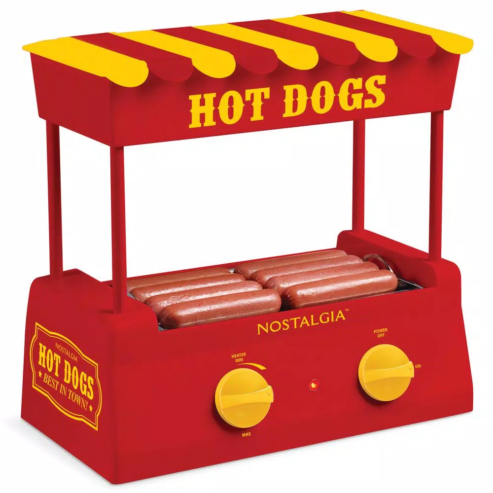 Electric Skillets & Indoor Grills Nostalgia Red 8-Hot Dog Roller And 6-Bun Warmer - Image 3